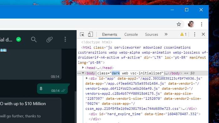 WhatsApp Web, con la misma oscuridad