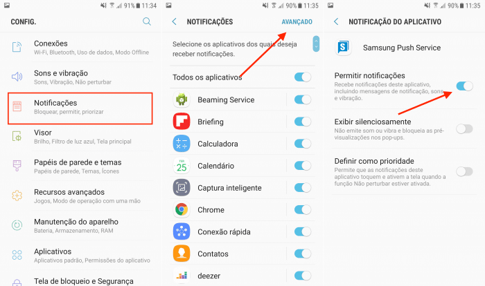 desactivar el aviso de anuncio del teléfono móvil de Samsung