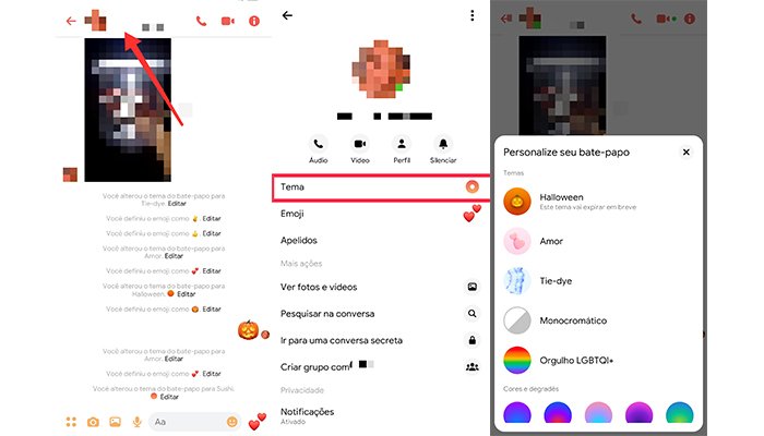 Proceso para cambiar el tema en Android (Imagen: Reproducción / Messenger)