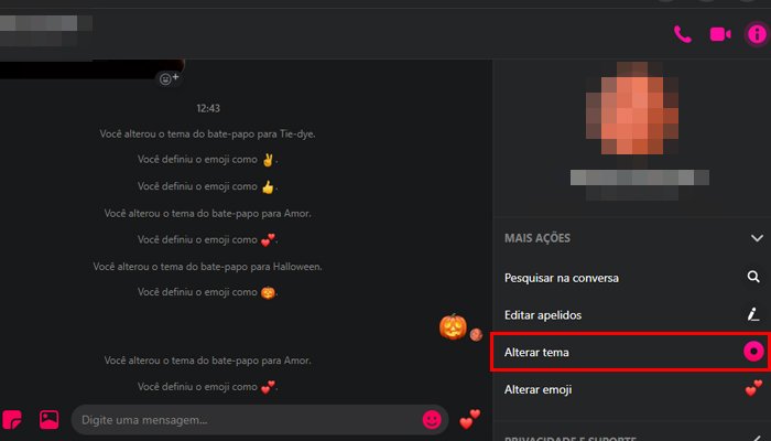 Cómo cambiar el tema de Messenger en la PC (Imagen: Reproducción / Messenger)