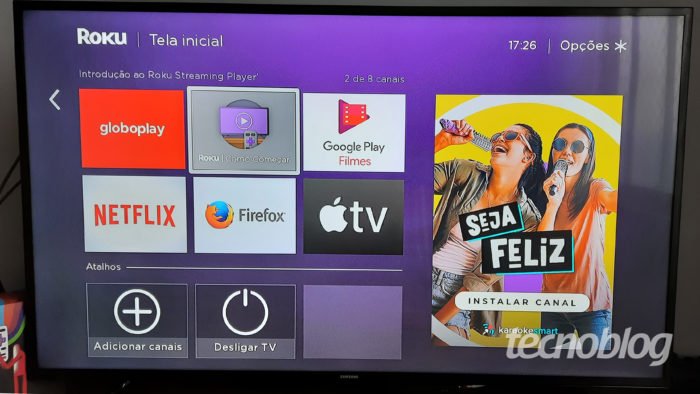 Pantalla principal del sistema Roku (Imagen: Darlan Helder / Tecnoblog)