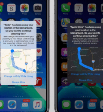Coleta da localização por apps no iOS (Imagem: Divulgação/Apple)