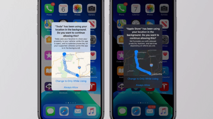 Colección de ubicaciones por aplicaciones en iOS (Imagen: Divulgación / Apple)