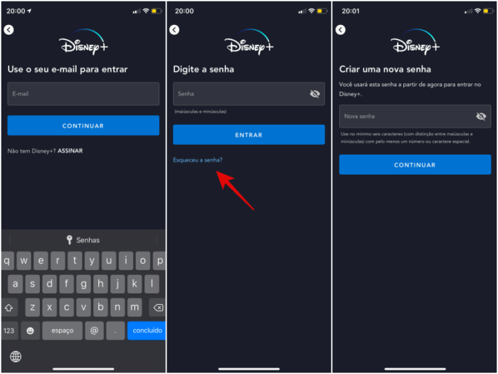 Cómo restablecer su contraseña de Disney + (Imagen: Reproducción / Disney +)