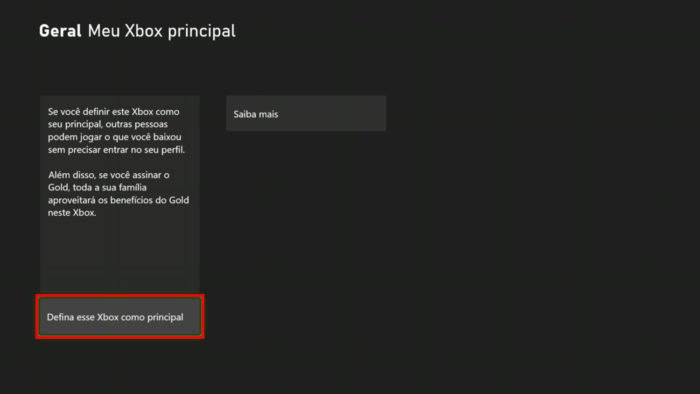 Pantalla principal de definición de Xbox (Imagen: Reproducción / Microsoft)